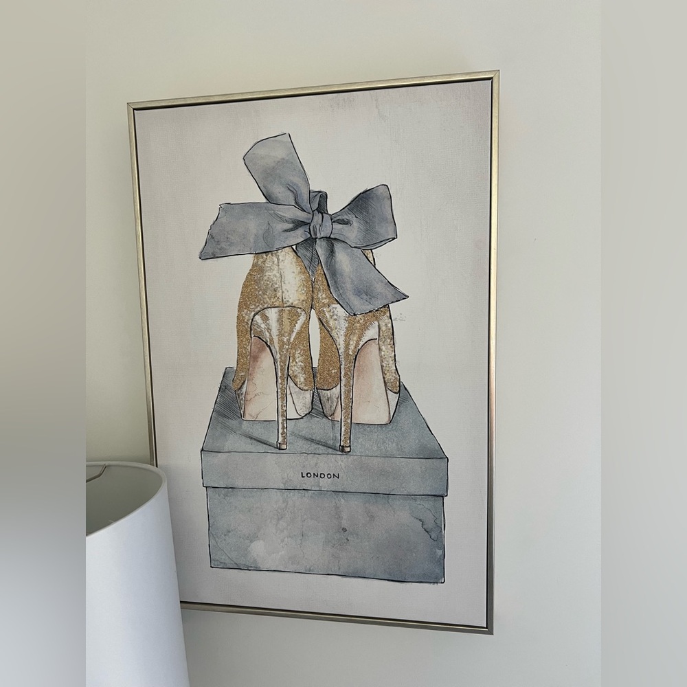 Chic Gold and Gray High Heel Art Print